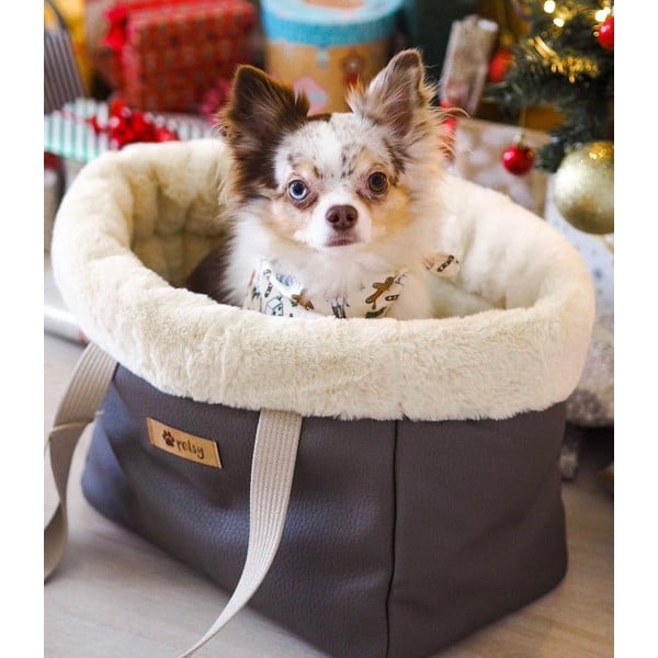 Кафява щайга от екокожа 35x21 cm Snow - Petsy-image-4
