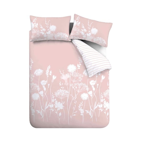 Розово и бяло спално бельо за двойно легло 200x200 cm Meadowsweet - Catherine Lansfield