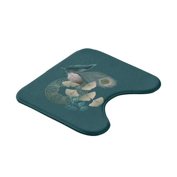 Тюркоазен килим за баня WC 45x45 cm Ginkoblue – douceur d'intérieur-image-2