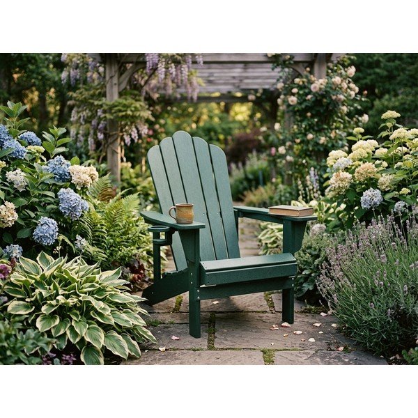 Зелено пластмасово градинско кресло Adirondack – Bonami Selection-image-1