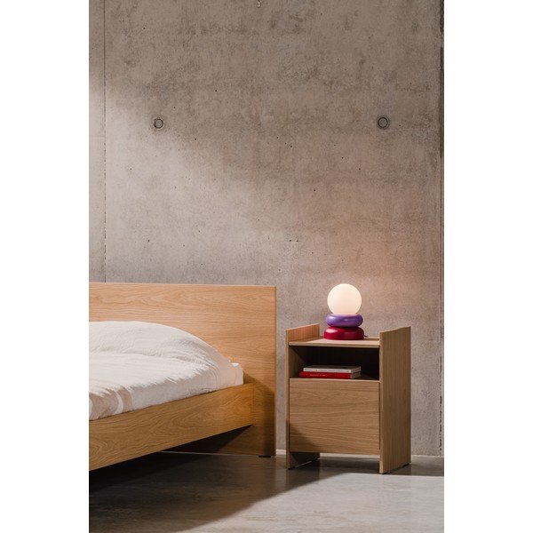 Червена/лилава настолна лампа от масивна дървесина със стъклен абажур (височина 24 cm) Otem – noo.ma-image-4