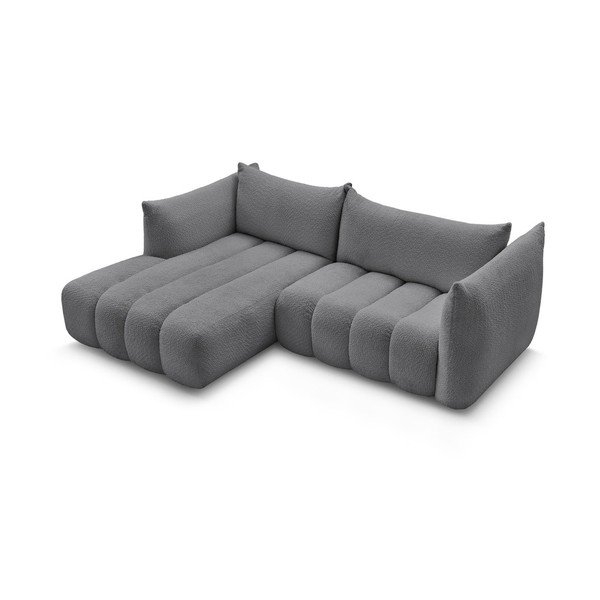 Сив ъглов диван от прежда с примки от букле (ляв ъгъл) Azra – Bobochic Paris-image-4