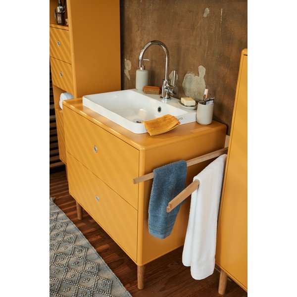 Жълт шкаф с умивалник без смесител 80x62 cm Color Bath - Tom Tailor-image-1