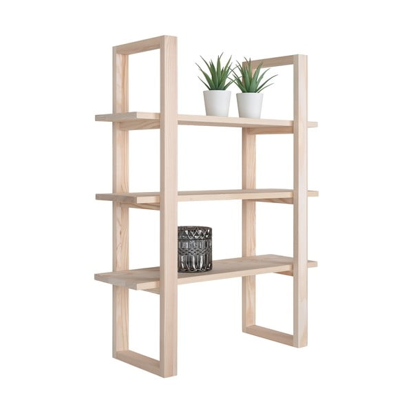 Двуетажна етажерка от масивна дървесина от павловния в естествен цвят 48 см Santiago - House Nordic-image-2