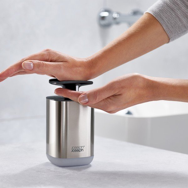 Диспенсер за сапун от неръждаема стомана в блестящо сребрист цвят 250 ml Presto Steel – Joseph Joseph-image-2