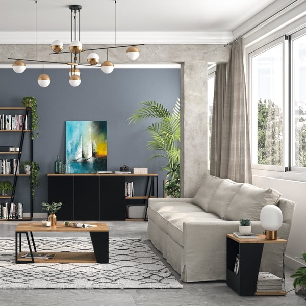 Масичка за кафе с плот от орехово дърво 40x40 cm Albi - TemaHome-image-3