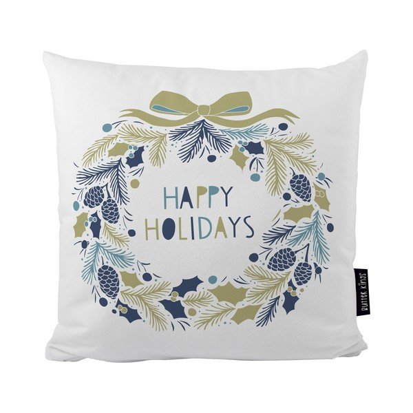 Възглавница с коледен мотив , 45 x 45 cm Holiday Wreath - Butter Kings