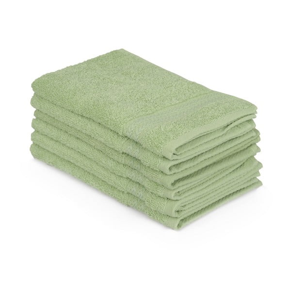 Комплект от 6 зелени памучни кърпи Madame Coco Lento Verde, 30 x 50 cm - Foutastic