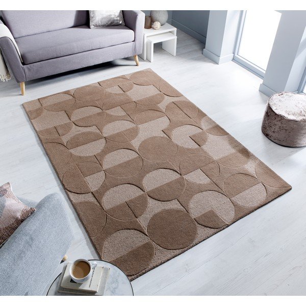Кафяв вълнен килим Gigi, 120 x 170 cm - Flair Rugs-image-4
