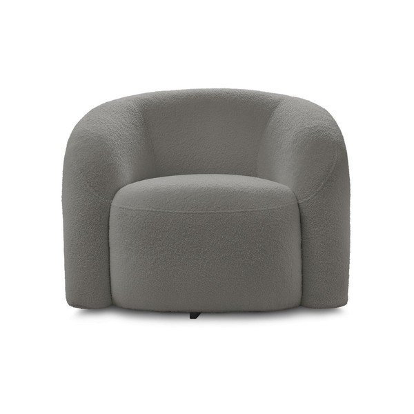 Сиво въртящо се кресло от прежда с примки от букле Elina – Bobochic Paris-image-3