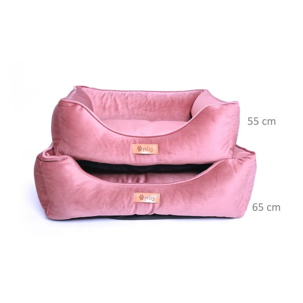 Легло от розово кадифе 65x50 cm Royal - Petsy-image-1