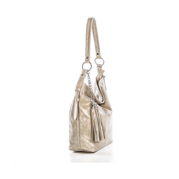 Kožená kabelka Hobo Beige-image-4