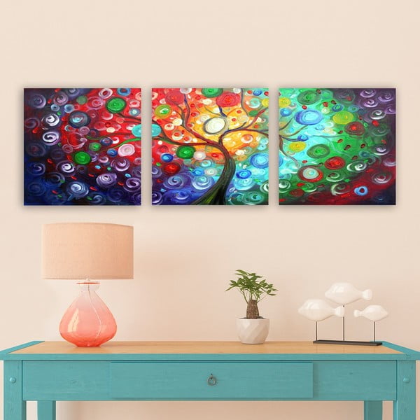 Картини в комплект от 3 бр. 30x30 cm Tree of Life - Wallity-image-1