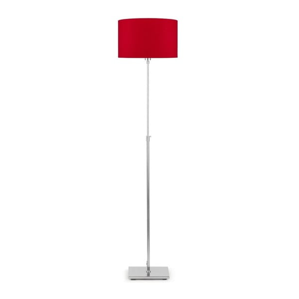 Сива свободностояща лампа с червен абажур Bonn - Citylights