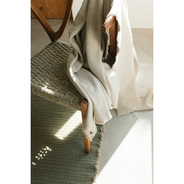 Кремаво памучно одеяло 130x180 cm Handloom – Lorena Canals-image-1