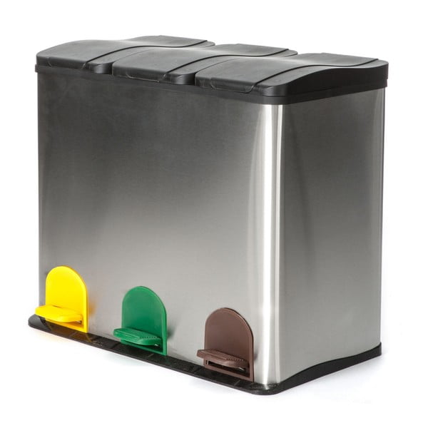 Кош за отпадъци в сребристо , 60 л Recycle - Tomasucci