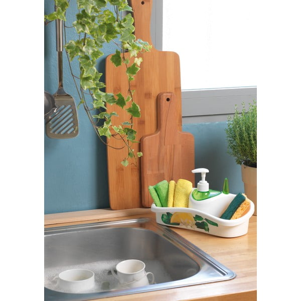 Зелен органайзер за мивка с дозатор за миещ препарат - Snips-image-1