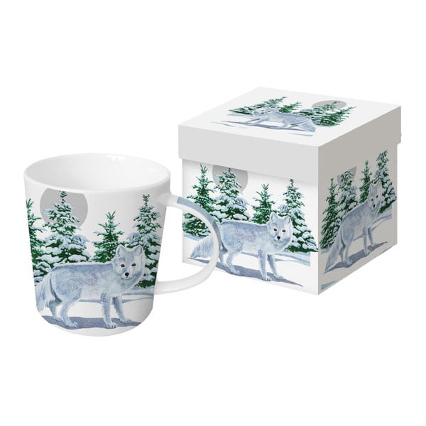 Чаша от костен порцелан с коледен мотив в кутия за подаръци Snow Fox, 350 ml - PPD