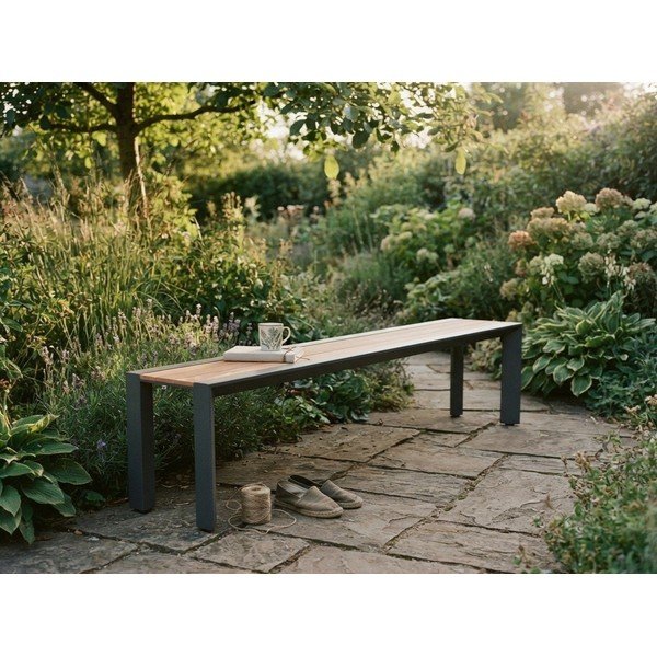 Тъмносива метална градинска пейка Silea – Garden Pleasure-image-3