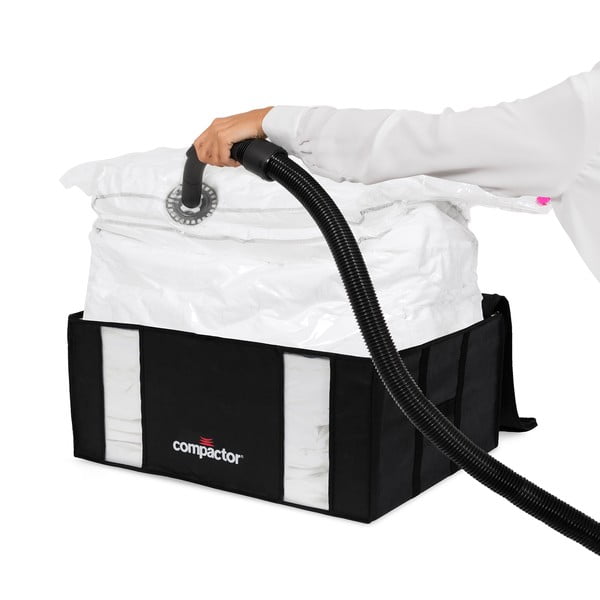 Вакуумни подсилени текстилни кутии за съхранение на дрехи в комплект от 2 бр. 50x65x27 cm Black Edition – Compactor-image-3