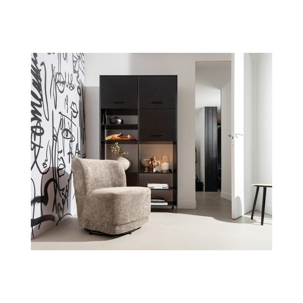 Светлокафяво кресло от кадифе Atty - WOOOD-image-1