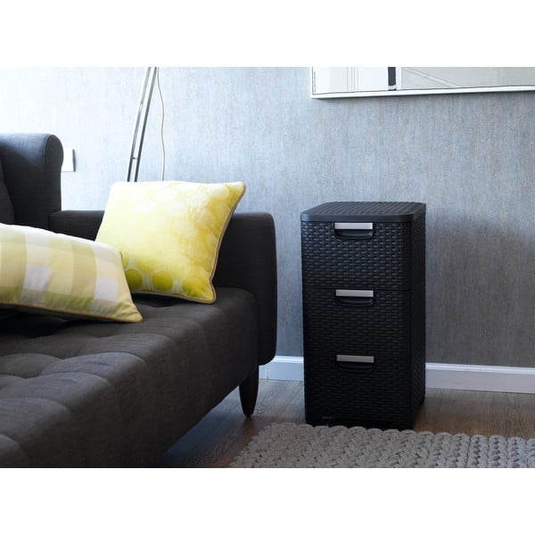 Тъмнокафяв пластмасов нисък шкаф за баня 33x60 cm Style – Curver-image-1