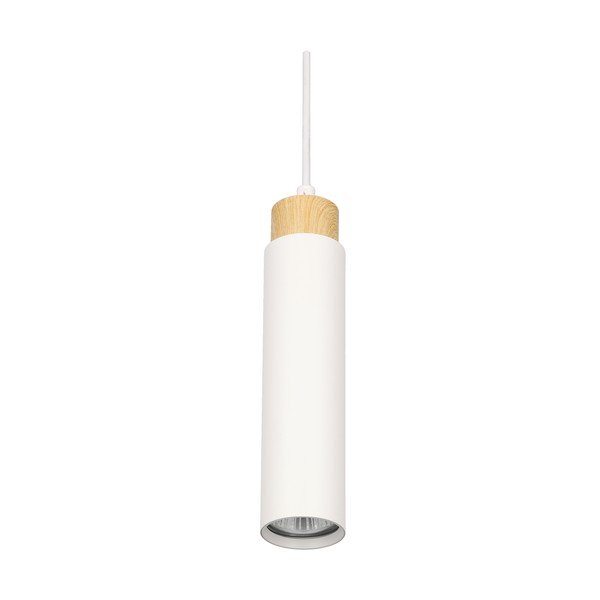 Висяща лампа с метален абажур в бял и естествен цвят Claro - Candellux Lighting-image-3