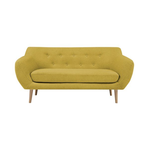 Žlutá dvoumístná pohovka se světlými nohami Mazzini Sofas Sicile