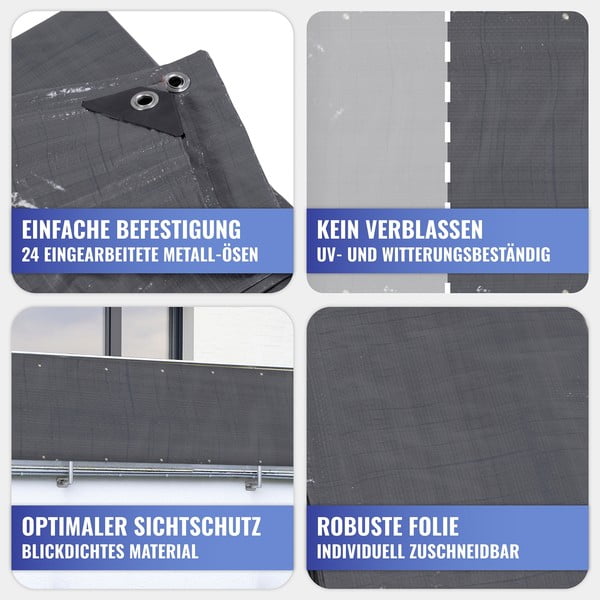 Черен пластмасов балконски параван 500x85 cm – Maximex-image-4