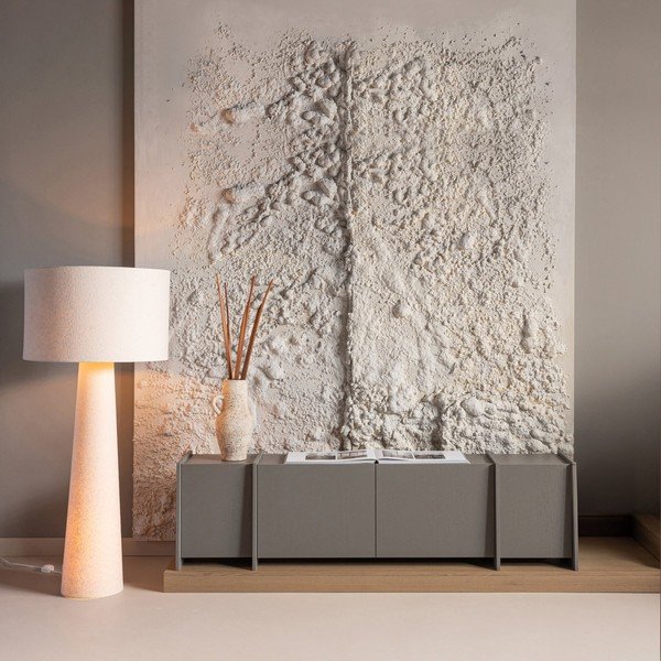 Сива маса за телевизор от декор от ясен 200x53x44 cm Brock – WOOOD-image-1