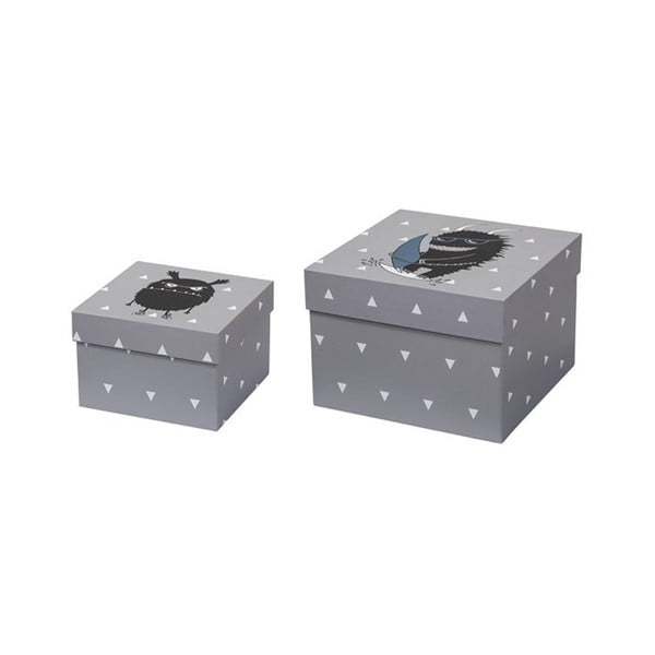 Комплект от 2 сиви кутии за съхранение - Bloomingville