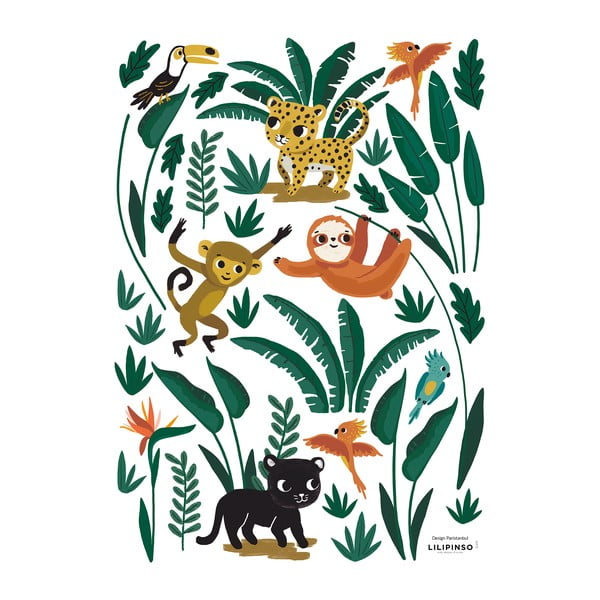 Лист със стикери 30x42 cm Jungle Animals - Lilipinso