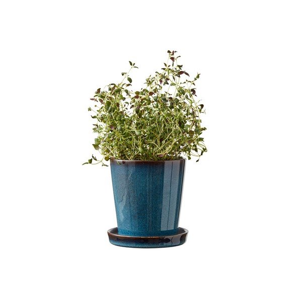 Глинено покритие за кашпа ø 10 cm Gastro Dark Blue/Black – Bitz-image-1