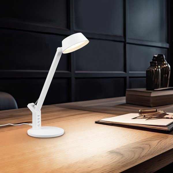 LED затъмняваща се настолна лампа в матово бял цвят (височина 40 cm) Ava – Trio-image-4