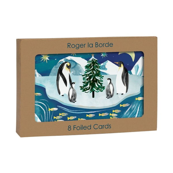 Картички в комплект 8 бр. с коледен мотив Go with the Floe  – Roger la Borde-image-2