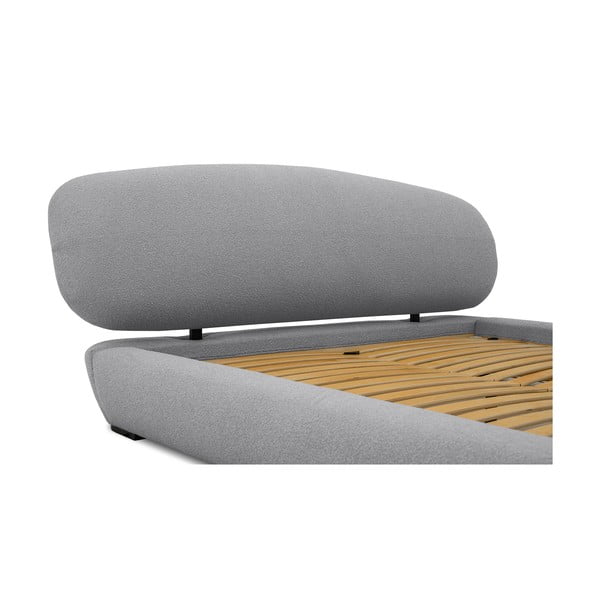 Сиво тапицирано двойно легло с включена подматрачна рамка 180x200 cm Odette – Scandic-image-1