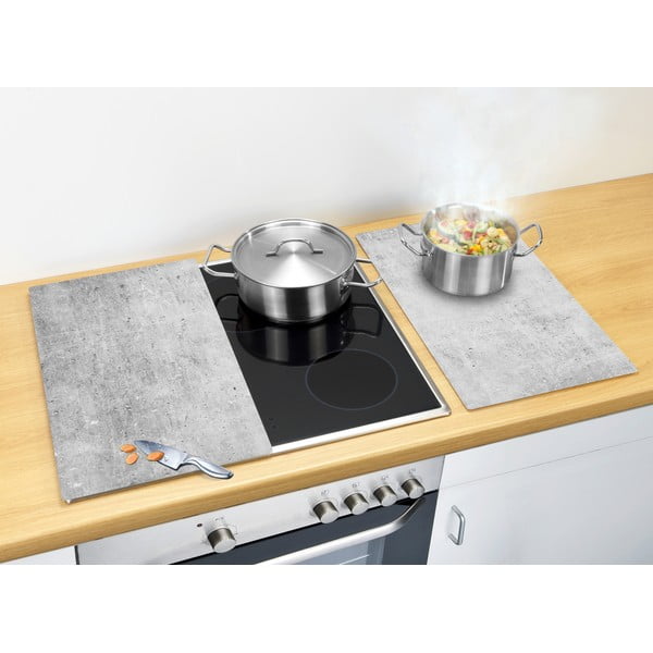 Капаци за печки от закалено стъкло в комплект от 2 броя 52x30 cm Concrete - Allstar-image-1