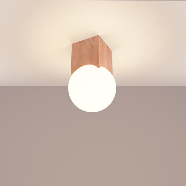 Осветително тяло за таван в естествен цвят със стъклен абажур 12x12 cm Rayer – Sollux-image-2