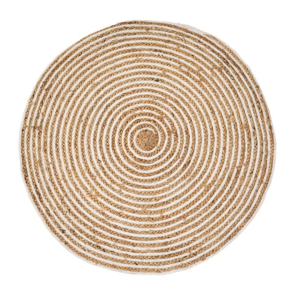 Кръгъл килим от юта в естествен цвят ø 100 cm Natur - Casa Selección