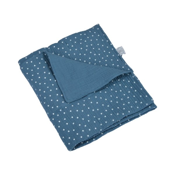 Синьо  муселиново бебешко одеяло 75x75 cm – Bébé Douceur