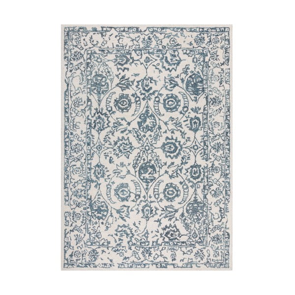 Бял/син вълнен килим 290x200 cm Yasmin - Flair Rugs