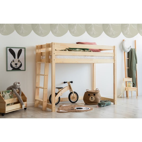 Повдигнато детско легло от борова дървесина 80x200 cm CLPBA - Adeko-image-1