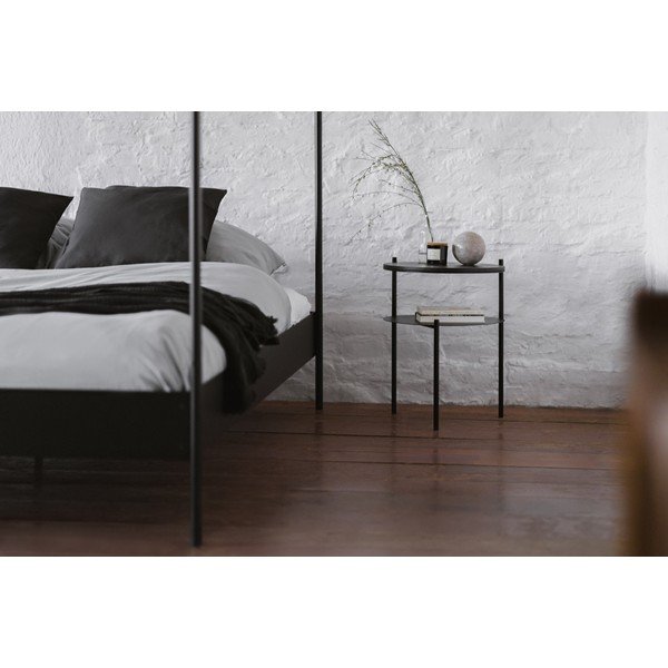 Черно стоманено двойно легло 180x200 cm без табла/с балдахин с включена подматрачна рамка Eton – noo.ma-image-2