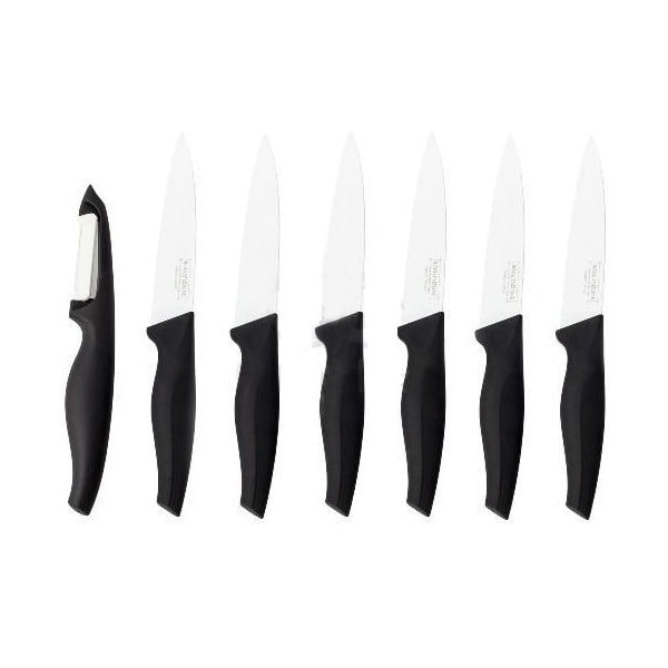Sada 5 nožů a škrabky Utility, černá