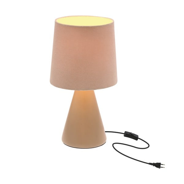 Бежова настолна лампа с текстилен абажур (височина 24,5 cm) Satti – Candellux Lighting-image-2