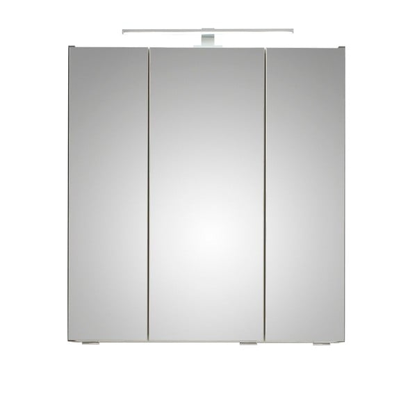 Сив висящ шкаф за баня с огледало 65x70 cm Set 357 - Pelipal