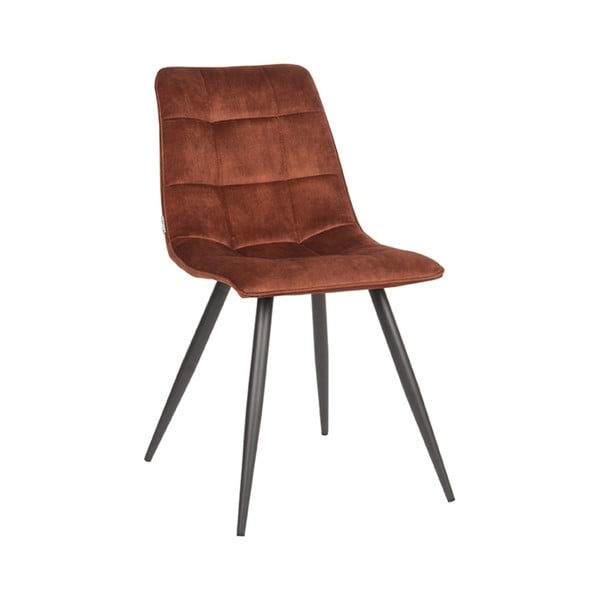 Кафяви трапезни столове от кадифе в цвят коняк в комплект от 2 броя Jelt - LABEL51
