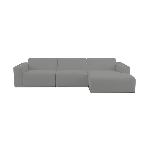Сив ъглов диван от букле (десен ъгъл) Roxy – Scandic