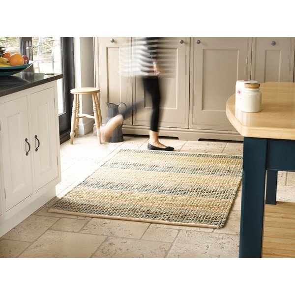Koberec z mořské trávy, juty a bavlny Flair Rugs Blue, 80 x 150 cm-image-1