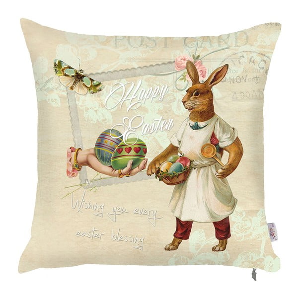 Povlak na polštář Apolena Happy Easter Rabbit, 43 x 43 cm